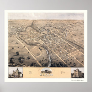 Poster Elíria, Mapa Panorâmico OH - 1868