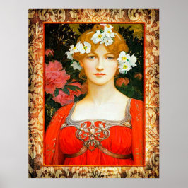 Poster Elisabeth Sonrel Painting of a Maiden.