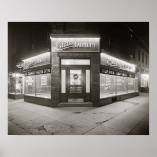 Poster Elite Lavanderia, 1928. Foto do vintage