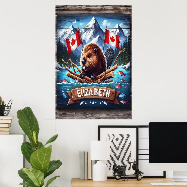 Poster Elizabeth Canadian Beaver E Mounties (Escritório em casa)