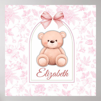 Poster Elizabeth | Design de Enfermeiro de Urso Rosa Pers