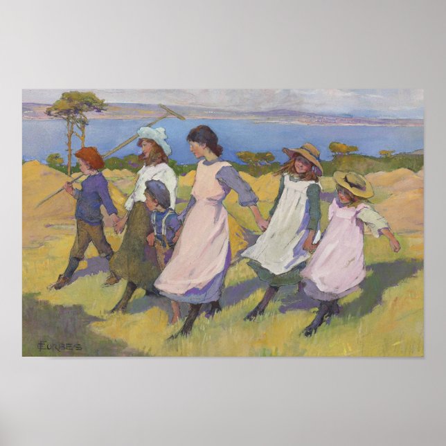 Poster Elizabeth Forbes - Here we are gathering nuts (Frente)