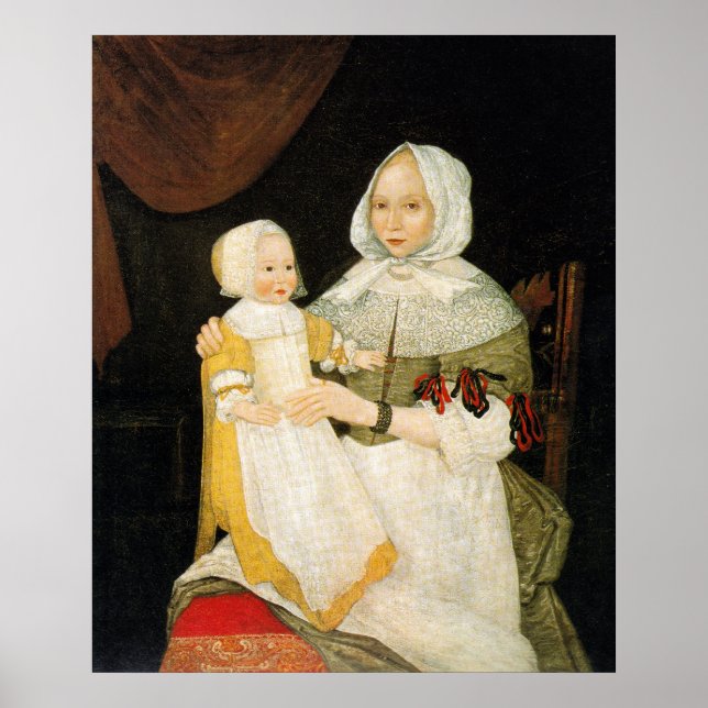 Poster Elizabeth Freake e Baby Mary, cerca de 1671-1674 (Frente)