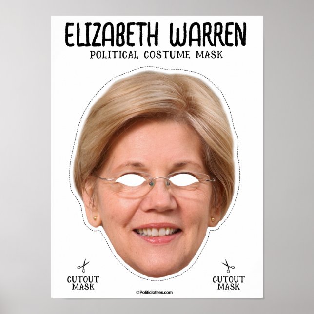 Poster Elizabeth Warren Costume Mask (Frente)