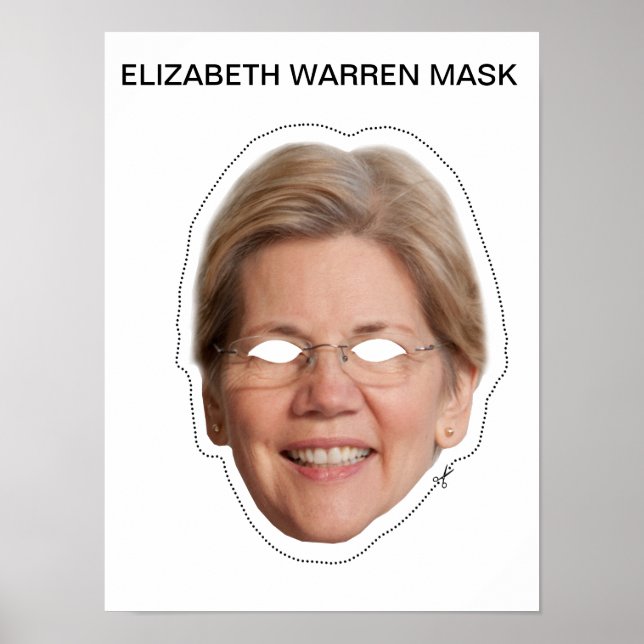 Pôster Elizabeth Warren Mask (Frente)