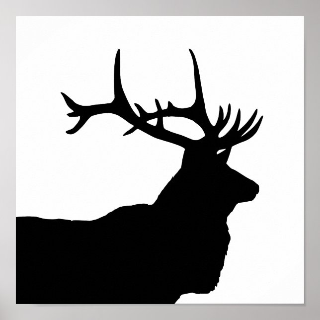 Pôster Elk Head Silhouette (Frente)