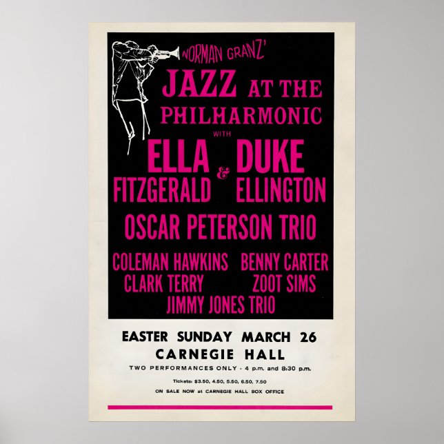 Poster Ella Fitzgerald - Duke Ellington - Oscar Peterson (Frente)