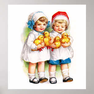 Poster Ellen H. Clapsaddle: Crianças com patinhos