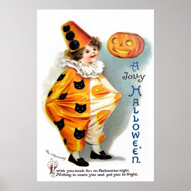 Poster Ellen H. Clapsaddle: Halloween Harlequin (Frente)