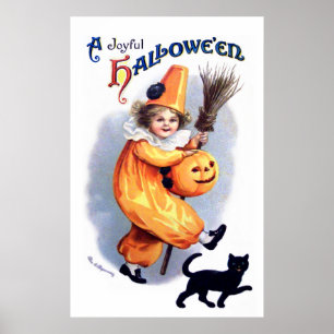 Pôster Ellen H. Clapsaddle: Harlequin do Dia das Bruxas
