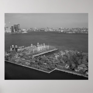 Poster Ellis Island e de porto de NYC fotografia