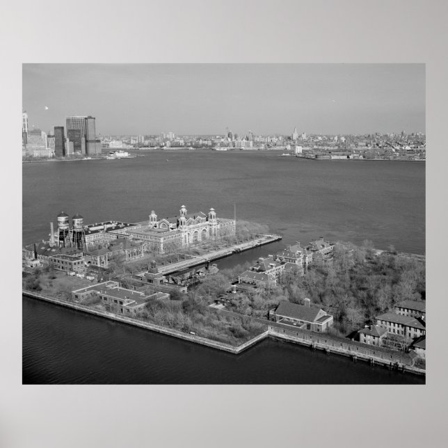 Poster Ellis Island e NYC Harbor Photochart (Frente)