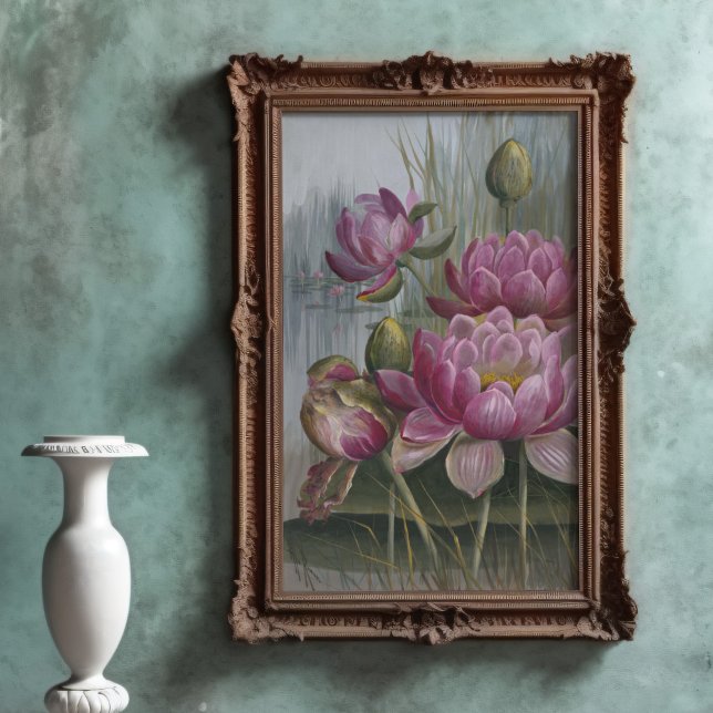 Poster Ellis Rowan Pink Water Lily Vintage Flowers (Criador carregado)
