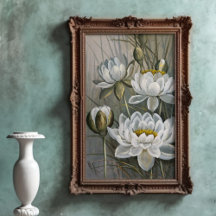 Ellis Rowan White Water Lily Vintage Flowers
