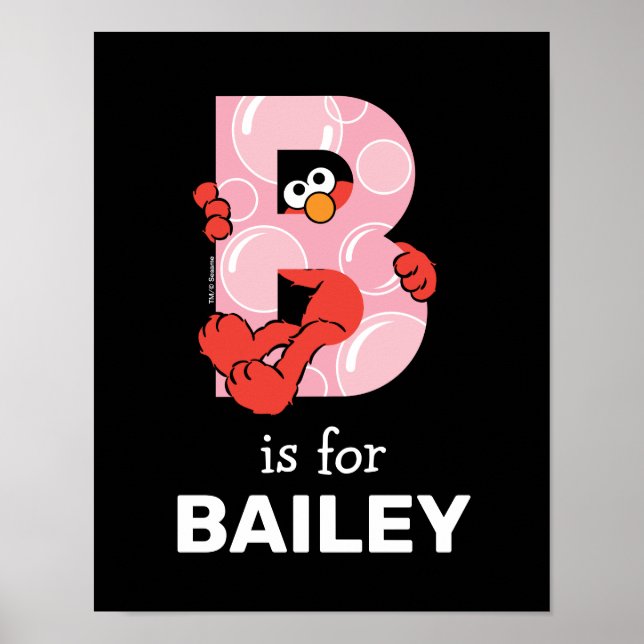 Poster Elmo Alphabet | B Bolhas (Frente)