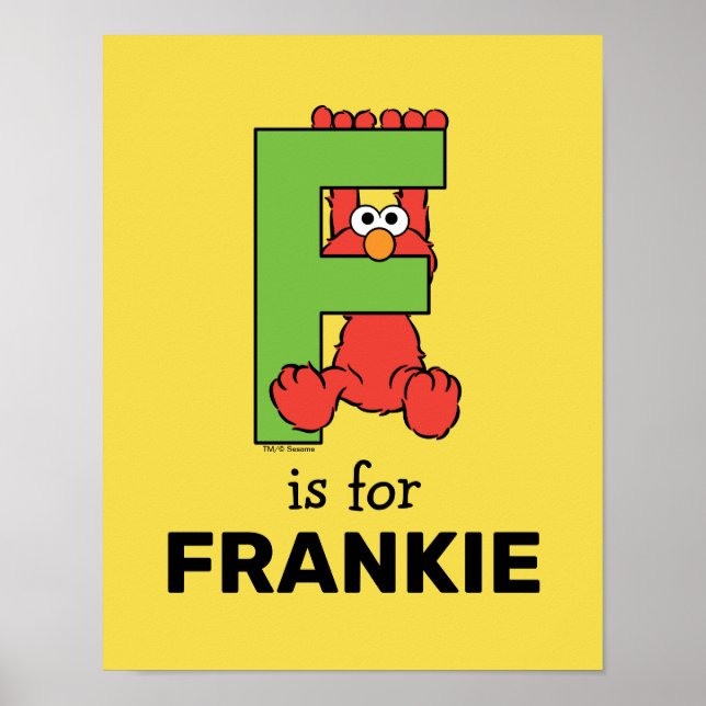 Poster Elmo Alphabet | F Verde (Frente)