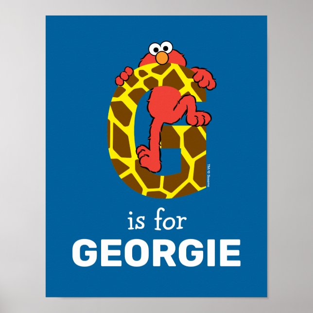 Poster Elmo Alphabet | G Girafa (Frente)