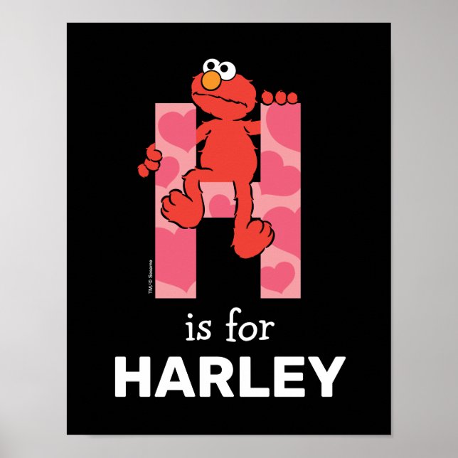 Poster Elmo Alphabet | H Corações (Frente)