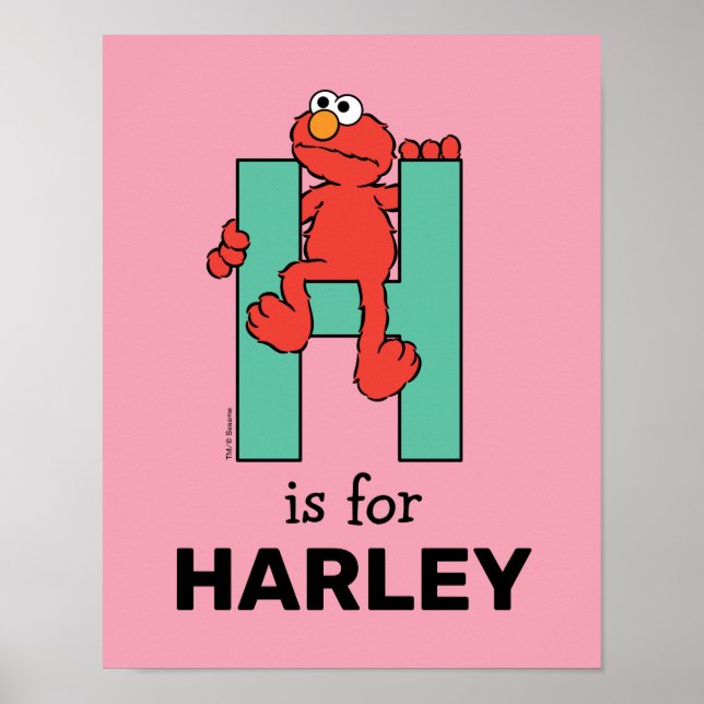 Poster Elmo Alphabet | H Verde (Frente)