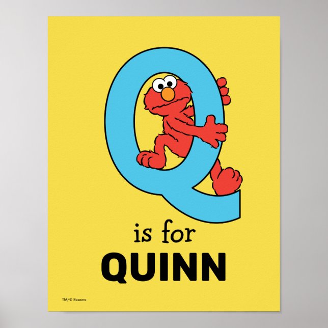 Poster Elmo Alphabet | Q Azul (Frente)