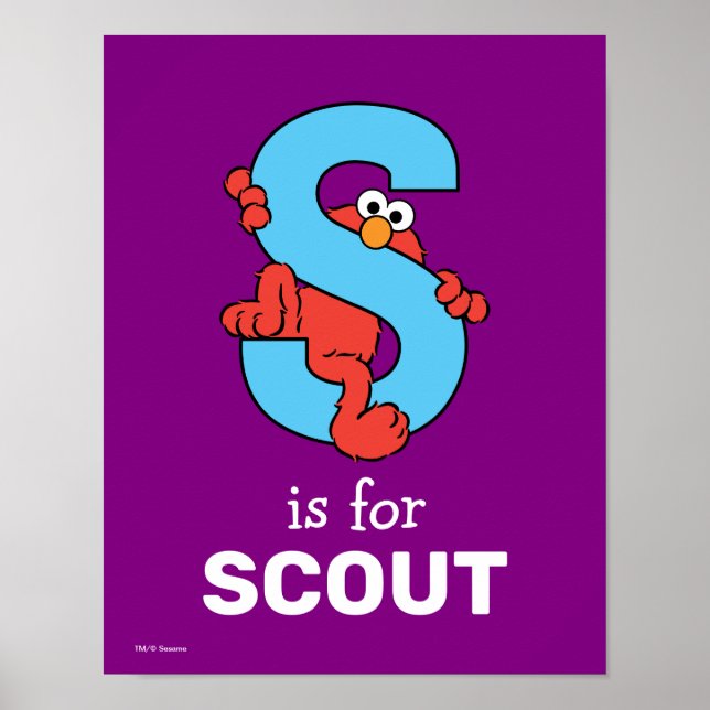 Poster Elmo Alphabet | S Azul (Frente)