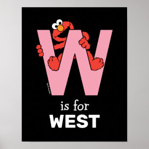 Poster Elmo Alphabet W Rosa