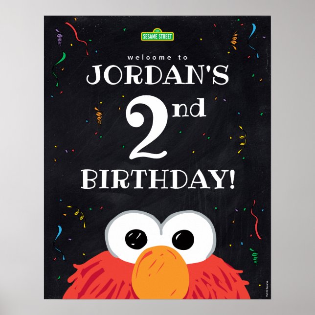 Poster Elmo | Cartaz de Boas-Vindas de 2º Aniversário (Frente)
