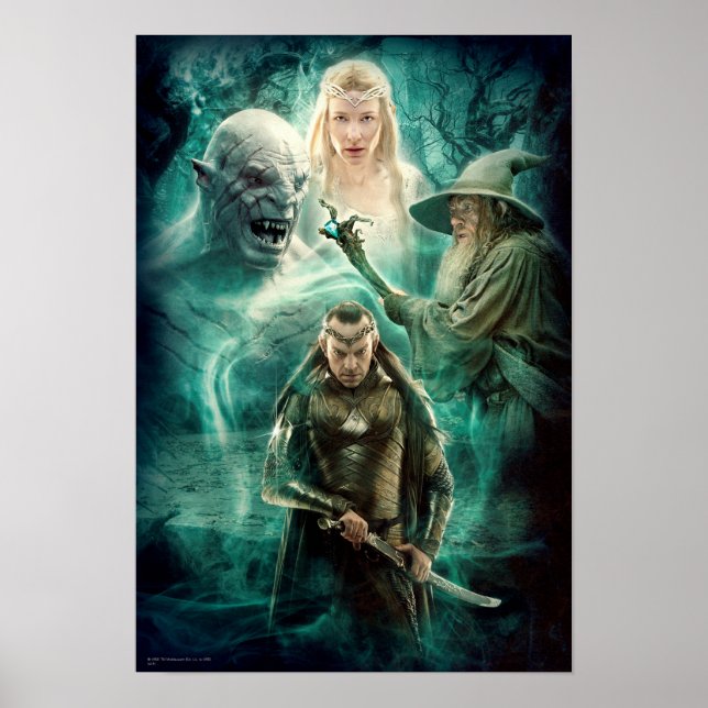 Pôster ELROND™, Azog, Galadriel e Gráfico Gandalf (Frente)