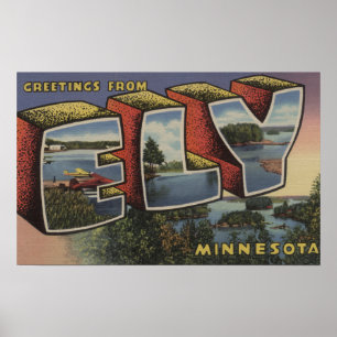 Pôster Ely, letra ScenesEly de MinnesotaLarge, manganês