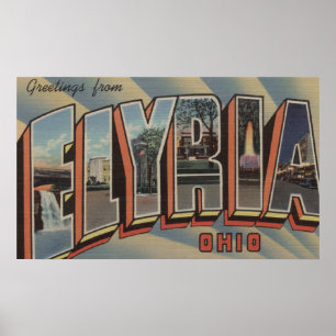Pôster Elyria, letra ScenesElyria de OhioLarge, OH