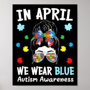 Poster Em Abril Usamos Azul Cabelo Desarrumado Peça do Qu