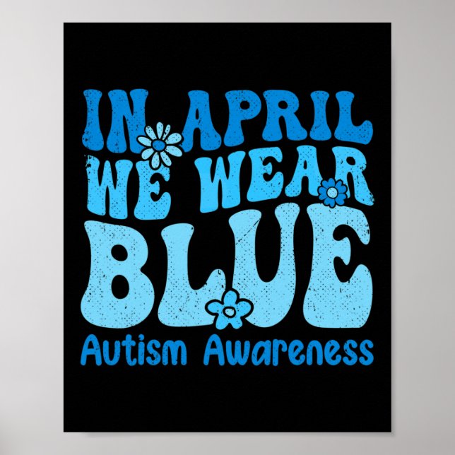 Poster Em Abril Usamos Azul Para Conscientização Do Autis (Frente)