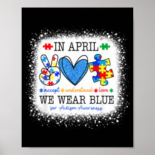 Poster em abril use azul conscientização do autismo homen