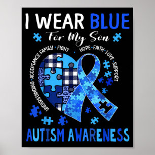 Poster em abril use camisas azuis de conscientização sobr