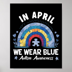 Poster Em abril, Vestimos a Consciência do Autismo Arco-Í