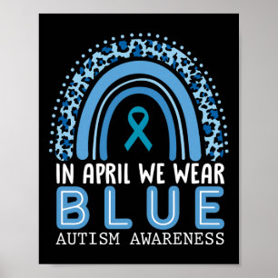 Poster Em abril, Vestimos a consciência do Autismo Azul A