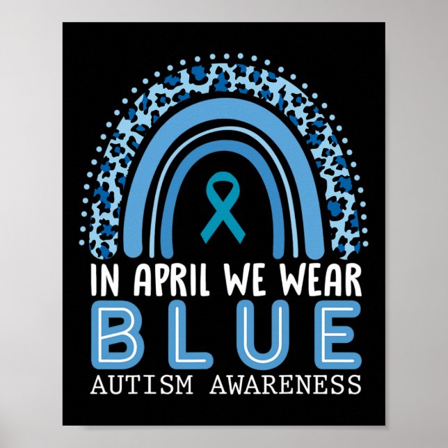 Poster Em abril, Vestimos a consciência do Autismo Azul A (Frente)