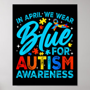 Poster Em Abril, Vestimos Azul Para Sensibilização Do Aut
