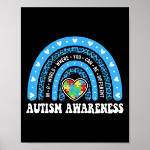 Poster Em abril Vestimos Blue Rainbow Autism Awarness Mon