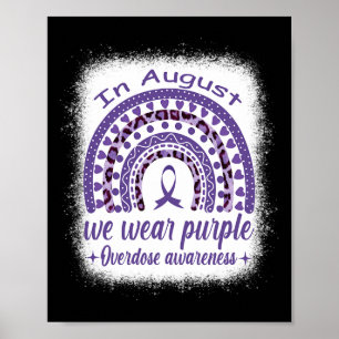 Poster Em Agosto Usamos Roupas Roxas Conscientização sobr