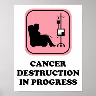 Poster em andamento da destruição do cancer