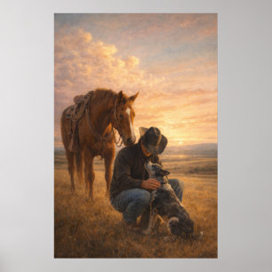 Poster Em Boa Companhia   Cachorro de Cavalo Cowboy   Pos