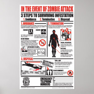 PÔSTER EM CASO DE ATAQUE ZOMBIE