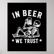 Em cerveja nós confiamos esqueleto gelado Beer Pon