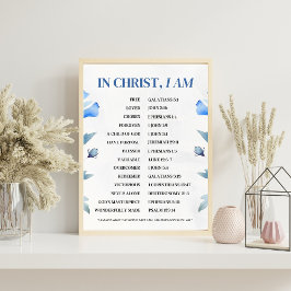 Poster Em Cristo Eu Sou – Versículo Bíblico de Identidade