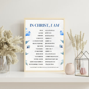 Poster Em Cristo Eu Sou – Versículo Bíblico de Identidade