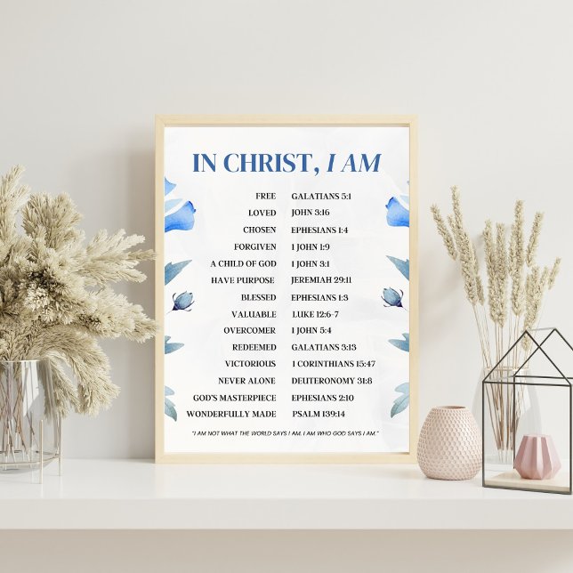 Poster Em Cristo Eu Sou – Versículo Bíblico de Identidade (Criador carregado)