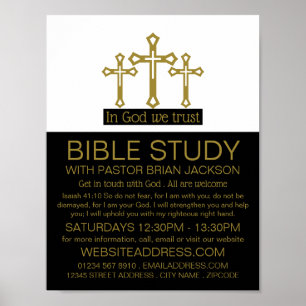 Poster Em Deus, Confiamos, Crucifix, Classe de Bíblia Cri