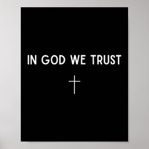 Poster Em Deus Confiamos Cruz Fé Cristã Religiosa Sm