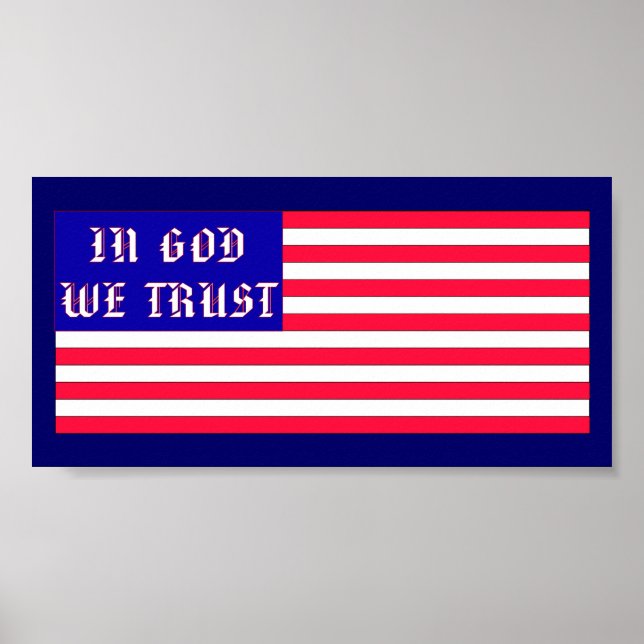 Pôster Em Deus, Confiamos na bandeira americana (Frente)